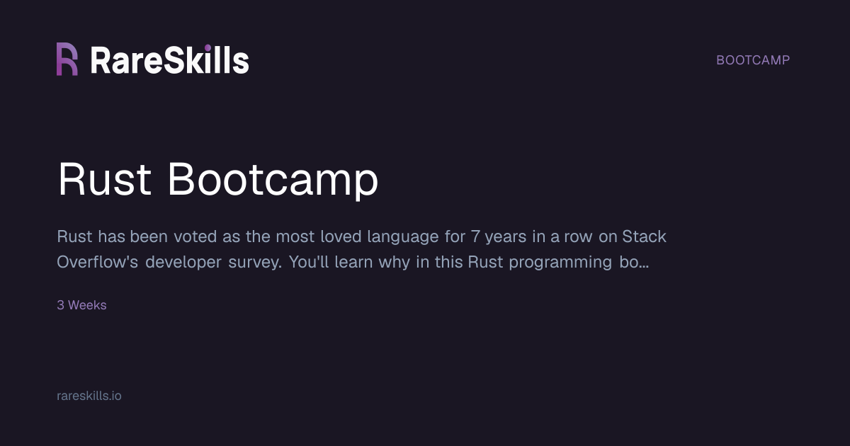Rust Bootcamp | RareSkills
