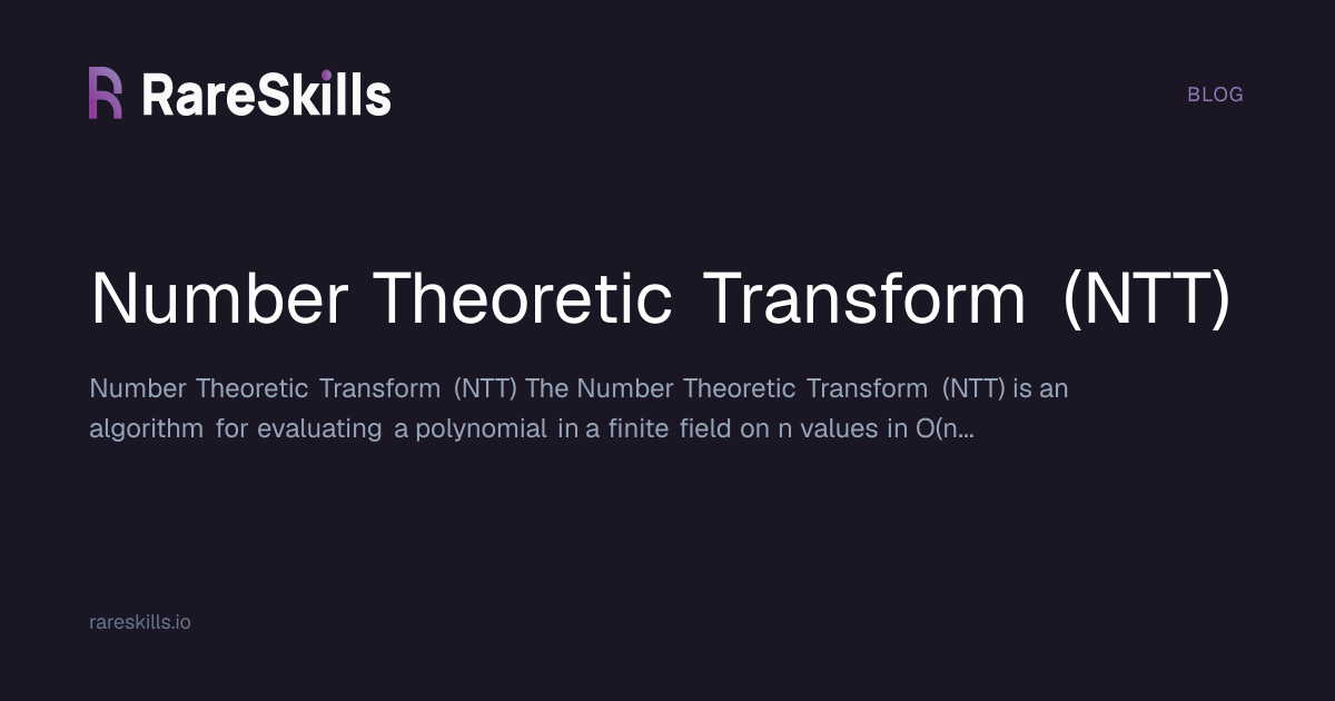 Number Theoretic Transform (NTT) | RareSkills