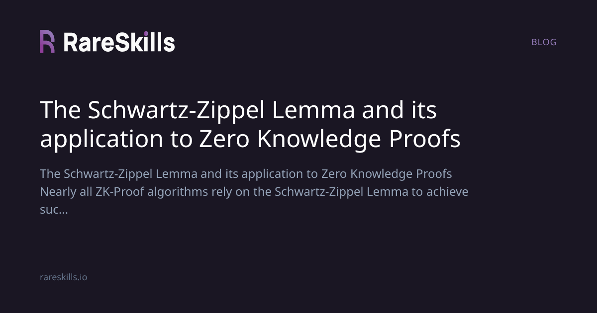 The Schwartz-Zippel Lemma and its application to Zero Knowledge