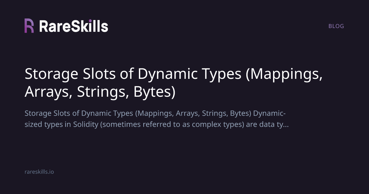 Storage Slots of Dynamic Types (Mappings, Arrays, Strings, Bytes ...