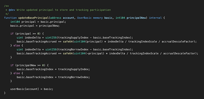 updateBasePrincipal() function