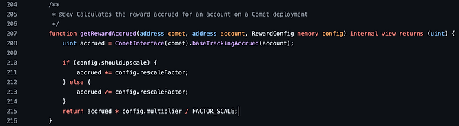 getRewardsAccrued function
