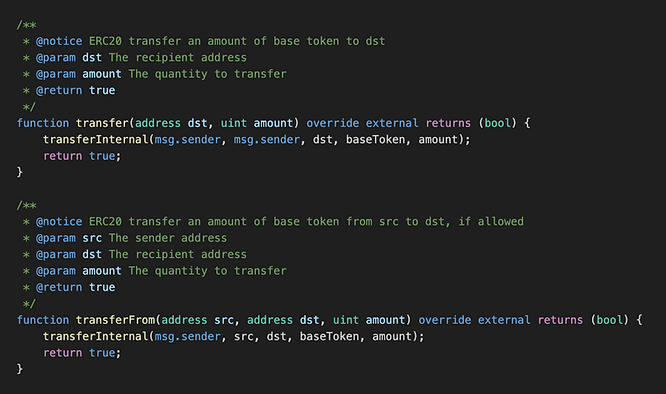 transfer() and transferFrom()
