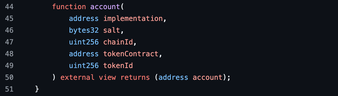 account() function