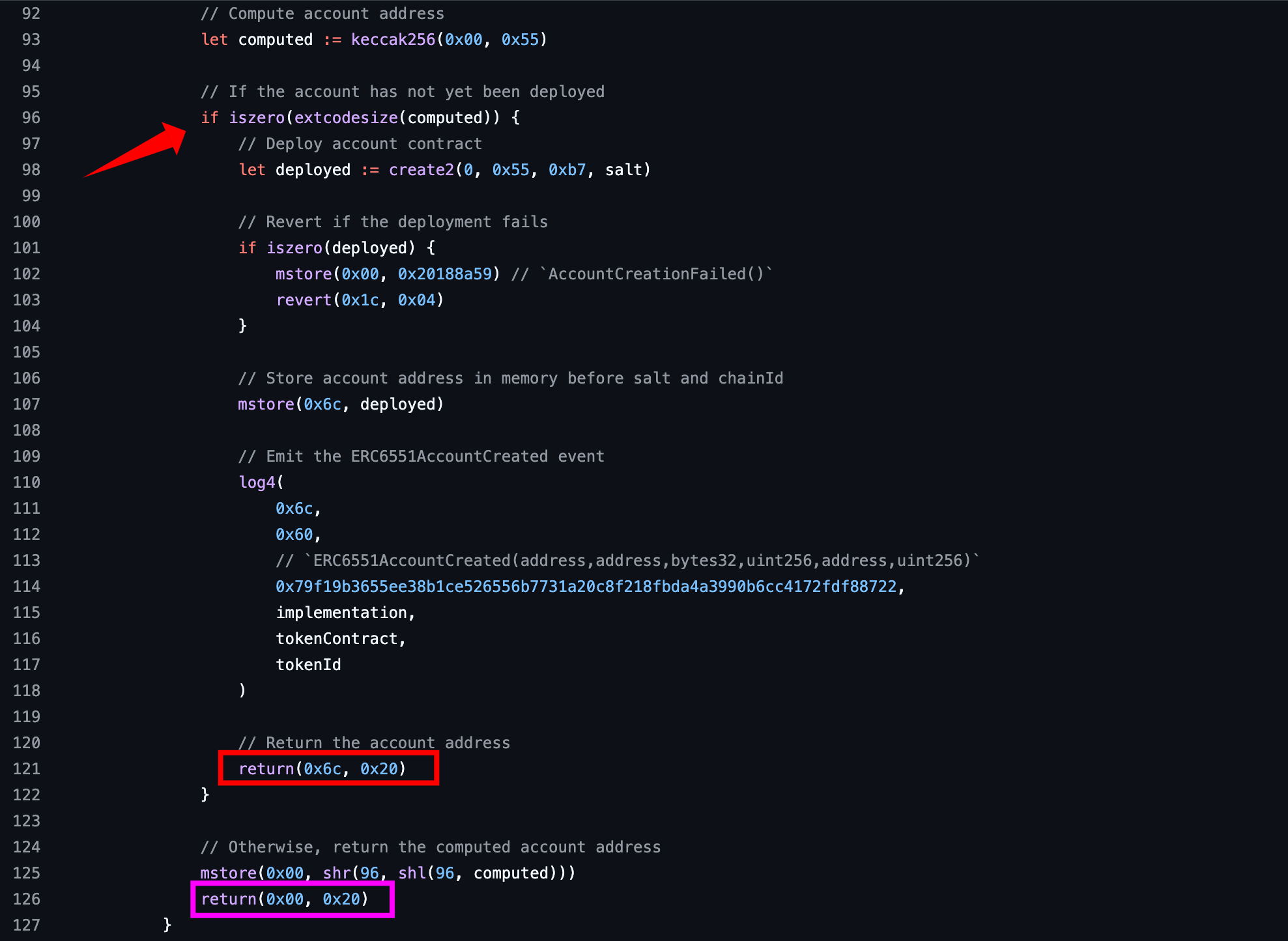 code size check